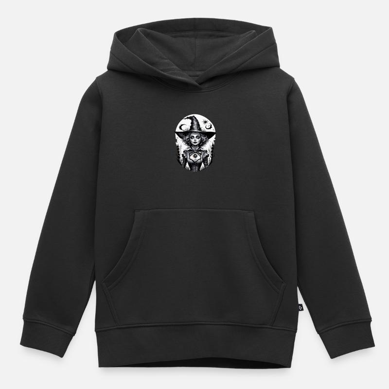 sorcière classique 21 - Sweat Premium à capuche enfant bio - noir