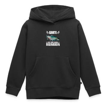 Forellen Angeln - Kinder Premium Organic Hoodie - Schwarz - Vorne - AI Model Kid Male (0cm)