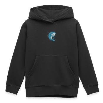 Rorqual bleu dans l’océan - Sweat Premium à capuche enfant bio - noir - Devant - AI Model Kid Male (0cm)