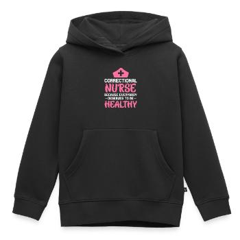 infirmière correctionnelle tout le monde en bonne santé Design - Sweat Premium à capuche enfant bio - noir - Devant - AI Model Kid Male (0cm)