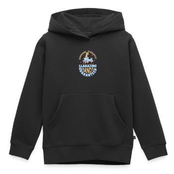 Llamazing mains garanties - Massage - Sweat Premium à capuche enfant bio - noir - Devant - AI Model Kid Male (0cm)