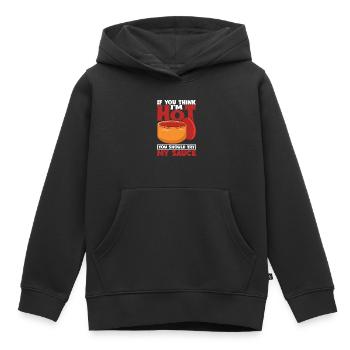 If You Think I'm Hot, You Should Try My Sauce 2 - Kinder Premium Organic Hoodie - Schwarz - Vorne - AI Model Kid Male (0cm)