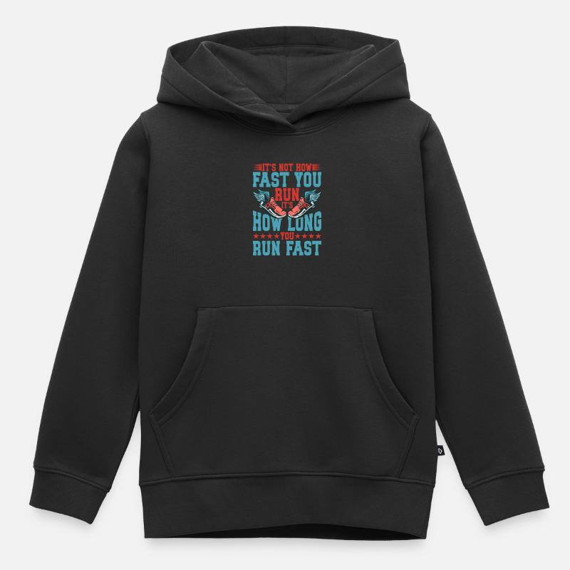 Ce n’est pas la vitesse à laquelle vous courez - Sweat Premium à capuche enfant bio - noir