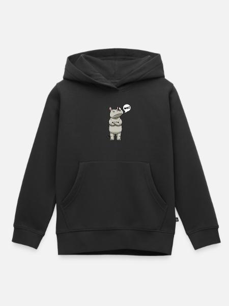 Rhinozeros Nashorn - Kinder Premium Organic Hoodie - Schwarz
