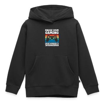 Video Spieler Pause vom Gaming Controller Video - Kinder Premium Organic Hoodie - Schwarz - Vorne - AI Model Kid Male (0cm)