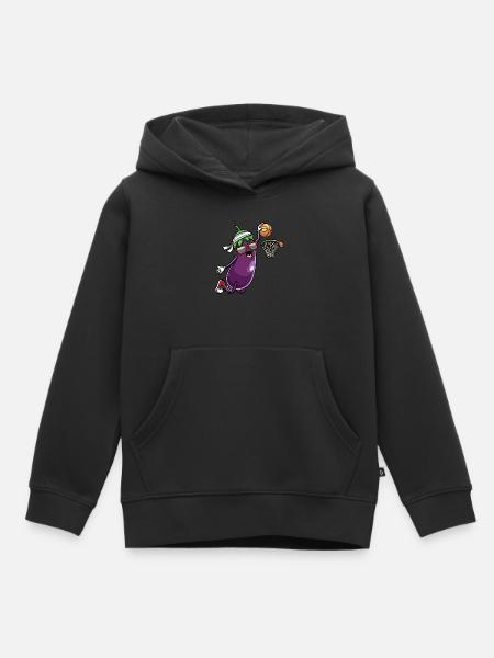 Aubergine Obst Und Gemüse - Kinder Premium Organic Hoodie - Schwarz
