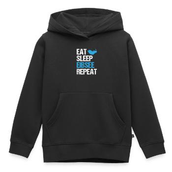 Life Cycle at Lake Eibsee - Eat, Sleep, Repeat - Kids Premium Organic Hoodie - black - Front - AI Model Kid Male (0cm)