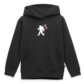 United Kingdom England Bigfoot - Kinder Premium Organic Hoodie - Schwarz - Vorne - AI Model Kid Male (0cm)