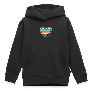 Parc à thème Roller Coaster Heart Rainbow - Sweat Premium à capuche enfant bio - noir - Devant - AI Model Kid Male (0cm)