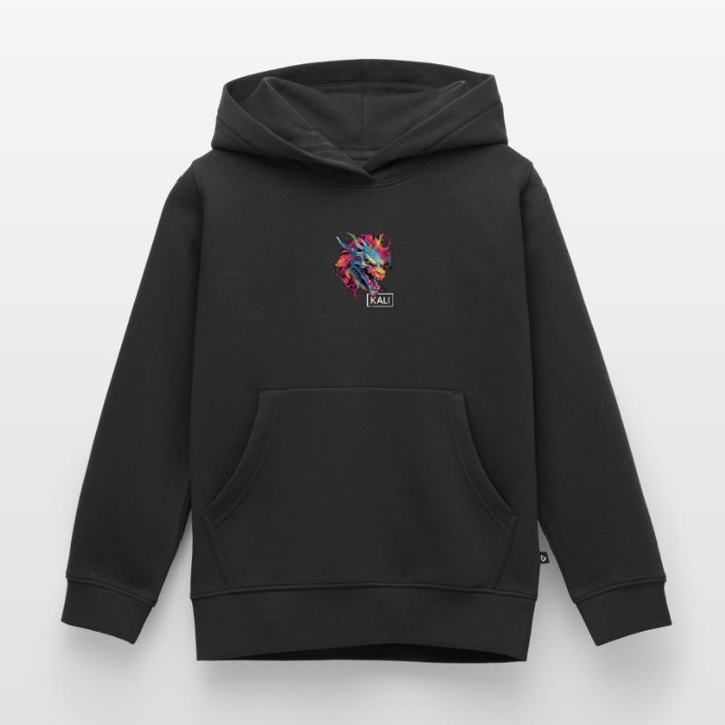 Kali Linux Dragon Design coloré pour DevOps et Sweat Premium à capuche enfant bio