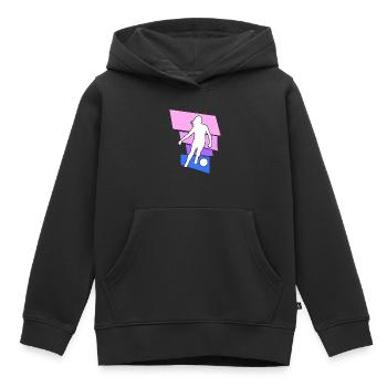 Soccer féminin, Football féminin, Football féminin - Sweat Premium à capuche enfant bio - noir - Devant - AI Model Kid Male (0cm)