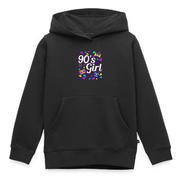 Retro 90er Girl Power Stil Popkultur - Kinder Premium Organic Hoodie - Schwarz - Vorne - AI Model Kid Male (0cm)