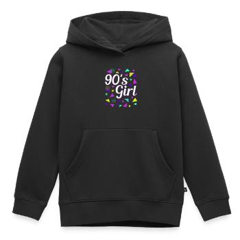 Retro 90er Girl Power Stil Popkultur - Kinder Premium Organic Hoodie - Schwarz - Vorne - AI Model Kid Male (0cm)