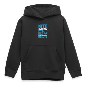 Kiteboarding Kitesurfer Kitesurfing Kiteboarder - Kids Premium Organic Hoodie - black - Front - AI Model Kid Male (0cm)