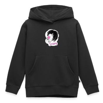 Sassy Chic mit Afro Charme - Kinder Premium Organic Hoodie - Schwarz - Vorne - AI Model Kid Male (0cm)
