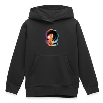 Sassy Chic avec Charme Afro - Sweat Premium à capuche enfant bio - noir - Devant - AI Model Kid Male (0cm)