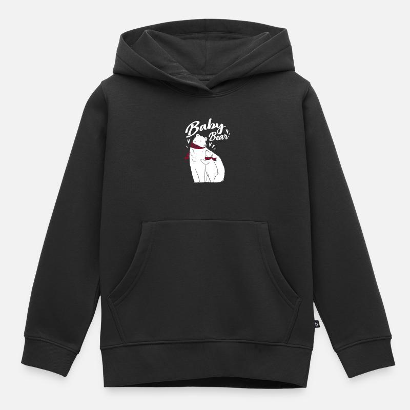 Bébé ours - Sweat Premium à capuche enfant bio - noir