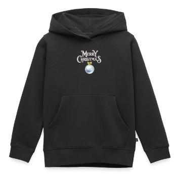 Merry Christmas, joyeux Noël, joyeuses fêtes - Sweat Premium à capuche enfant bio - noir - Devant - AI Model Kid Male (0cm)