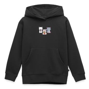 Cat Boba Tea Bubble Tea Gaming Gamer Ramen Anime - Kids Premium Organic Hoodie - black - Front - AI Model Kid Male (0cm)