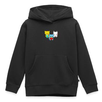 Cat Boba Tea Bubble Tea Gaming Gamer Ramen Anime - Kids Premium Organic Hoodie - black - Front - AI Model Kid Male (0cm)