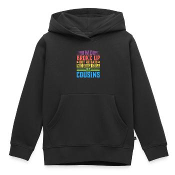 Nous avons rompu mais il a dit que nous pourrions être cousins 43 - Sweat Premium à capuche enfant bio - noir - Devant - AI Model Kid Male (0cm)
