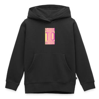Soyez vous-même ! Confiance en soi, pensée positive, motivation - Sweat Premium à capuche enfant bio - noir - Devant - AI Model Kid Male (0cm)