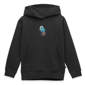 Glace - Sweat Premium à capuche enfant bio - noir - Devant - AI Model Kid Male (0cm)