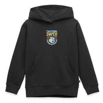Diaper change in progress - diaper change - Kids Premium Organic Hoodie - black - Front - AI Model Kid Male (0cm)