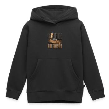 Freediving Coffee Before Apnea Diver Coffee Lover - Kinder Premium Organic Hoodie - Schwarz - Vorne - AI Model Kid Male (0cm)