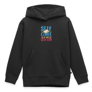 Prendre soin de soi n’est pas égoïste 4 - Sweat Premium à capuche enfant bio - noir - Devant - AI Model Kid Male (0cm)