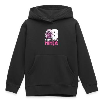 Geburtstag Ninja 8 Jahre Mädchen Kawaii Anime - Kinder Premium Organic Hoodie - Schwarz - Vorne - AI Model Kid Male (0cm)