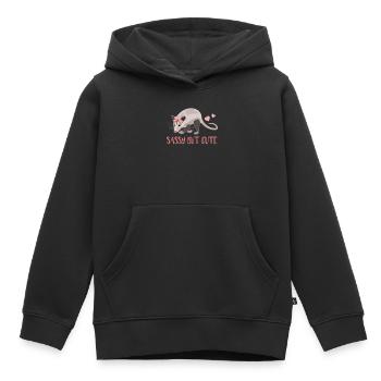 Coquin Opossum Sweet Charm - Sweat Premium à capuche enfant bio - noir - Devant - AI Model Kid Male (0cm)