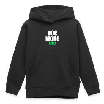 Doc Mode On - Médecin de l’hôpital de l’humour médical - Sweat Premium à capuche enfant bio - noir - Devant - AI Model Kid Male (0cm)