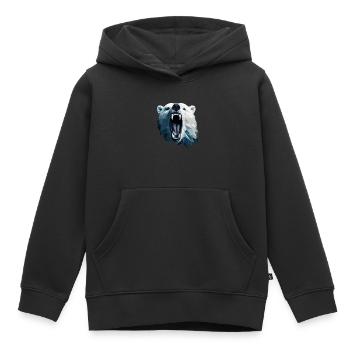 Geometric Style Polar Bear - Kinder Premium Organic Hoodie - Schwarz - Vorne - AI Model Kid Male (0cm)