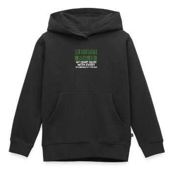 Analyste en piratage éthique Cybersécurité éthique - Sweat Premium à capuche enfant bio - noir - Devant - AI Model Kid Male (0cm)