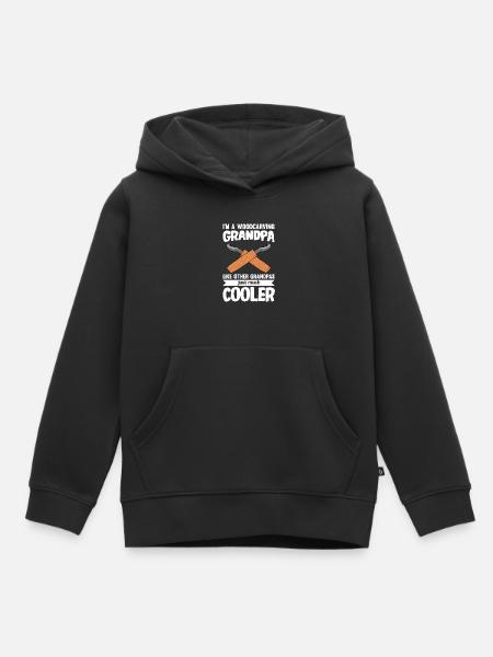 Holz schintzen Holzschnitzerei - Kinder Premium Organic Hoodie - Schwarz