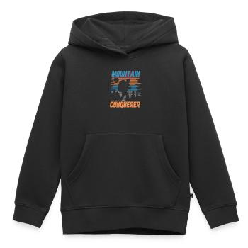 Mountain conquerer - Kids Premium Organic Hoodie - black - Front - AI Model Kid Male (0cm)
