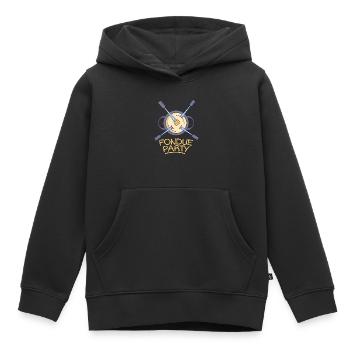 Fondue Party Fondue au fromage Dîner de Noël - Sweat Premium à capuche enfant bio - noir - Devant - AI Model Kid Male (0cm)