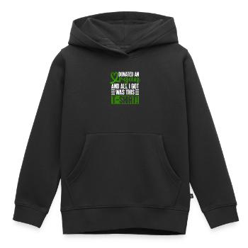 Don d’organes Greffe d’organes Don d’organes - Sweat Premium à capuche enfant bio - noir - Devant - AI Model Kid Male (0cm)