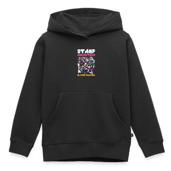 Philatelie Philatelist Briefmarke Sammeln - Kinder Premium Organic Hoodie - Schwarz - Vorne - AI Model Kid Male (0cm)