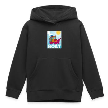 Cartoon-Bild eines lustigen Schleppers - Kinder Premium Organic Hoodie - Schwarz - Vorne - AI Model Kid Male (0cm)