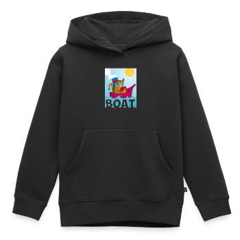 Image colorée d’un remorqueur amusant - Sweat Premium à capuche enfant bio - noir - Devant - AI Model Kid Male (0cm)
