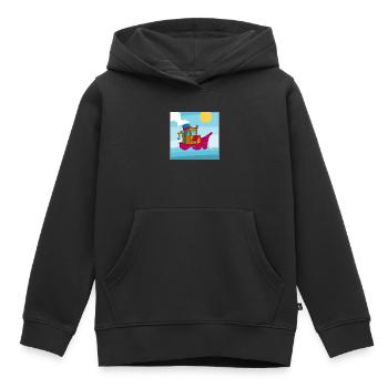 Image colorée d’un remorqueur amusant - Sweat Premium à capuche enfant bio - noir - Devant - AI Model Kid Male (0cm)