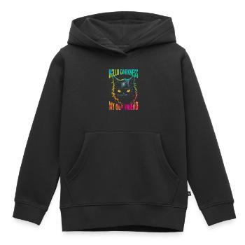 Bonjour les ténèbres, mon vieil ami - Sweat Premium à capuche enfant bio - noir - Devant - AI Model Kid Male (0cm)