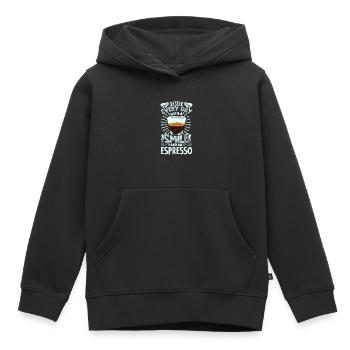 Souriez avec un expresso - Sweat Premium à capuche enfant bio - noir - Devant - AI Model Kid Male (0cm)