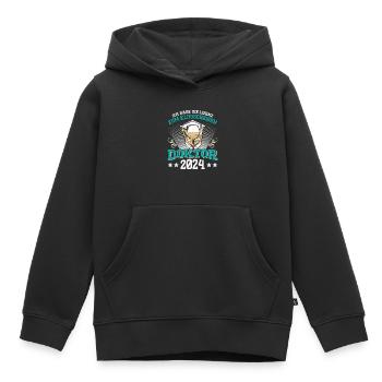 Doktor 2024 Habe die Lizenz zum Klugscheißen - Kinder Premium Organic Hoodie - Schwarz - Vorne - AI Model Kid Male (0cm)