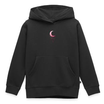 Moon with asterisk night sky - Kids Premium Organic Hoodie - black - Front - AI Model Kid Male (0cm)
