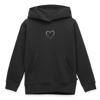 Herz aus Lavendel Pflanze Garten Duft - Kinder Premium Organic Hoodie - Schwarz - Vorne - AI Model Kid Male (0cm)