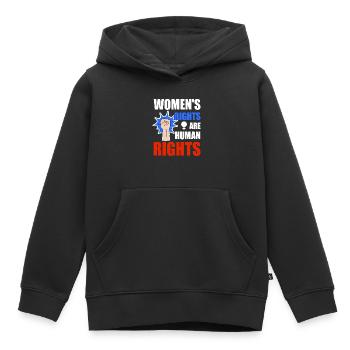 Les droits des femmes sont des droits humains - Sweat Premium à capuche enfant bio - noir - Devant - AI Model Kid Male (0cm)