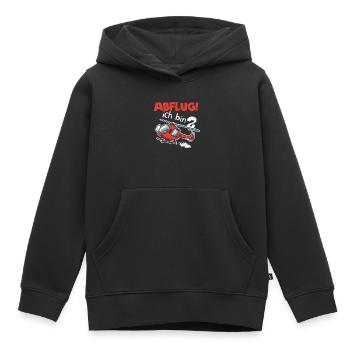 ABFLUG ich bin 2 Jahre - Kinder Premium Organic Hoodie - Schwarz - Vorne - AI Model Kid Male (0cm)